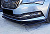 Передня Lip накладка DPT V-3 (2015-2020, чорний глянець) для Skoda Superb рр, фото 3