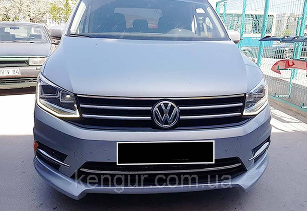 Передня Lip накладка DPT (Під фарбування) для Volkswagen Caddy 2015-2020 рр, фото 1
