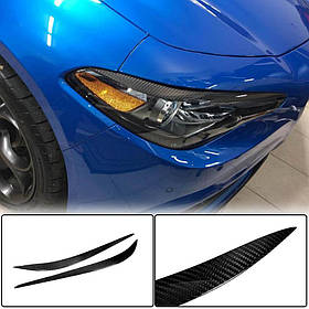 Вії на фари (Сухий Карбон) для Alfa Romeo Giulia 2016-2022 рр