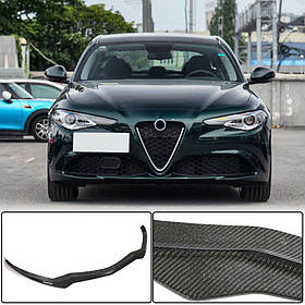 Накладка на передній бампер Lip V1 (для Base, Карбон) для Alfa Romeo Giulia 2016-2022 рр
