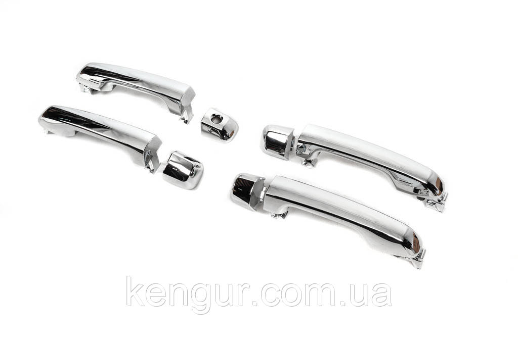 Дверні ручки в зборі 2015-2021 (Хром, 4 шт) для Toyota Land Cruiser 200 рр, фото 1