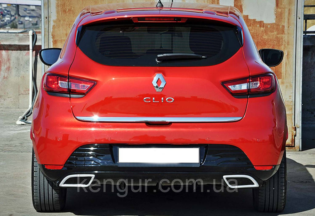 Задній дифузор DPT V-2 (чорний глянець) для Renault Clio IV 2012-2019 рр, фото 1