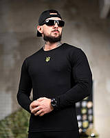 Лонгслів чоловічий “Тризуб” Black Edition чорний патріотичний ВТ7115 ТМ