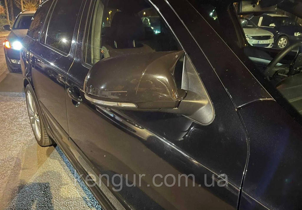 Накладки на дзеркала BMW-Style (2 шт) для Skoda Octavia II A5 2010-2013 рр, фото 1