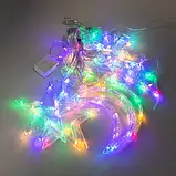 Гірлянда-штора місяць та зірки розмір 3*0,9 м 12 фігур, мультиколор 220В, фото 2