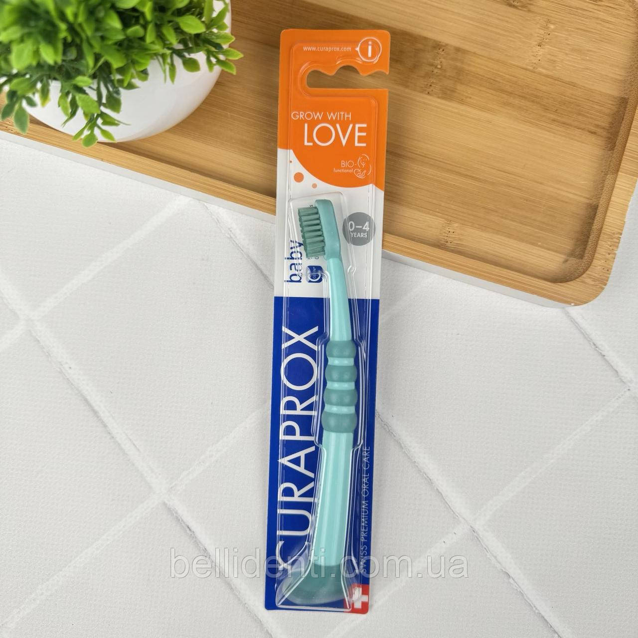 Зубна щітка Curaprox Baby CuraKid CS 5500 (від 0 до 4 років) бірюзова з бірюзовою щетиною, 1 шт