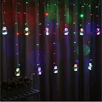 Гірлянда штора світлодіодні кульки 3* 0,9м 12 предметів мультиколор 220В