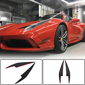 Накладки на передній бампер (2014-2015, Карбон) для Ferrari 458 Italia рр