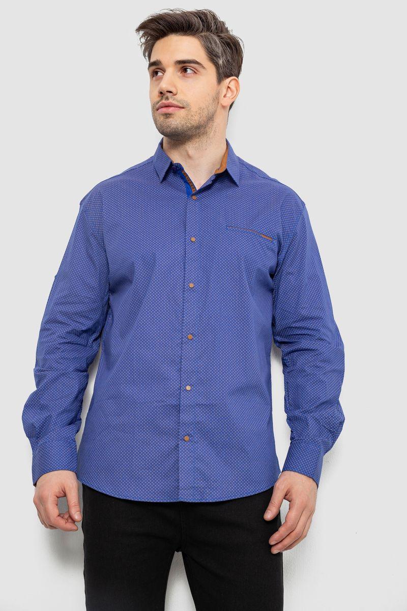 Сорочка чоловіча з принтом, колір електрик, 214R7044, фото 1