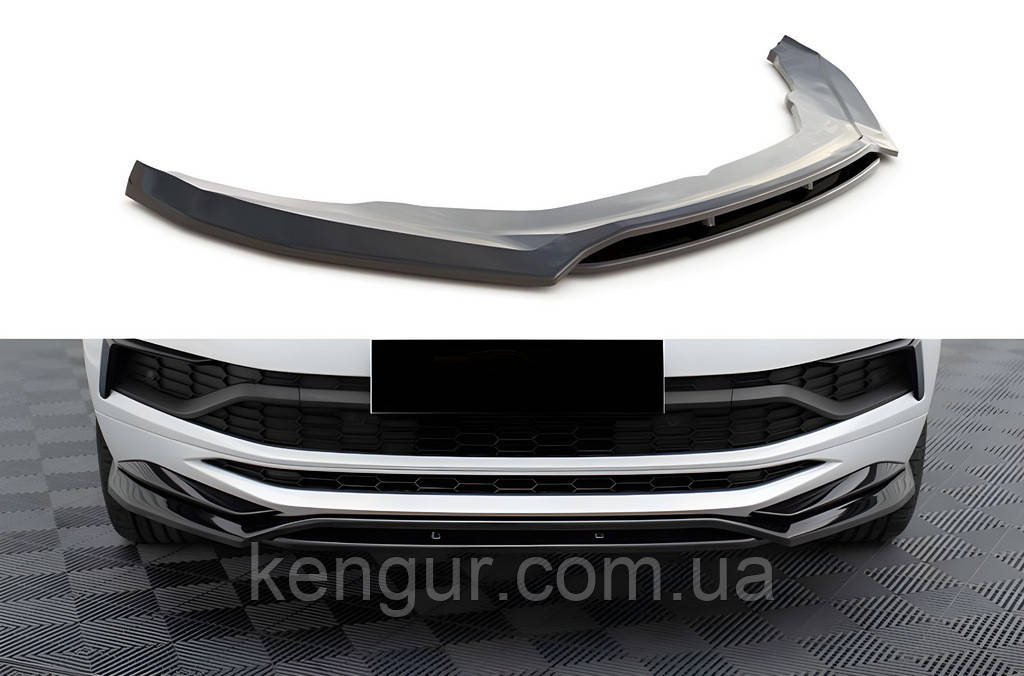 Передня Lip накладка DPT (чорний глянець) для Skoda Kodiaq 2016-2023 рр, фото 1