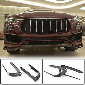 Накладки на передній бампер (для Base/S, Карбон) для Maserati Levante 2016- рр