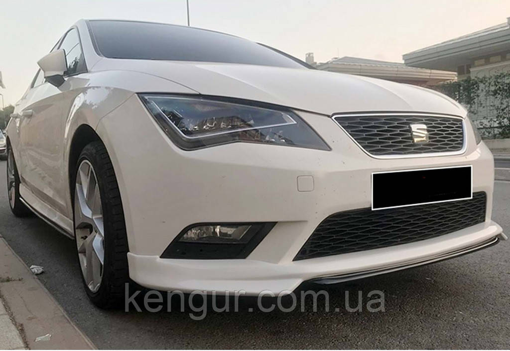 Передня Lip накладка DPT V-1 (2013-2016, під фарбування) для Seat Leon рр, фото 1