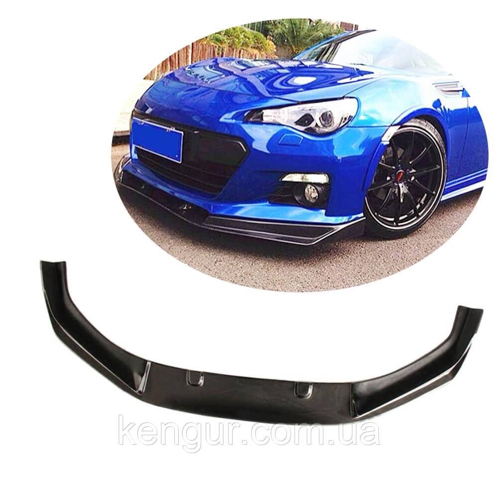 Накладка на передній бампер Lip (2013-2016, Карбон) для Subaru BRZ рр, фото 1