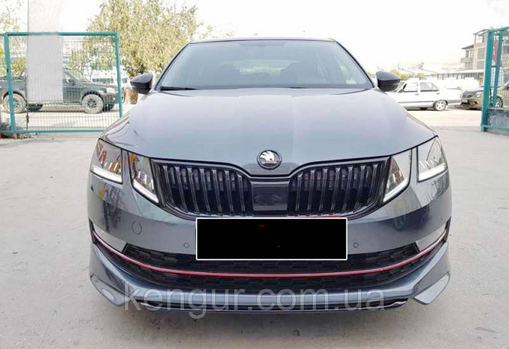 Передня Lip накладка DPT V-1 (2017-2019, Під фарбування) для Skoda Octavia III A7 рр, фото 1