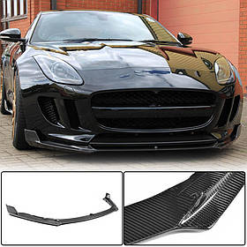Накладка на передній бампер Lip (2013-2016, Карбон) для Jaguar F-Type рр