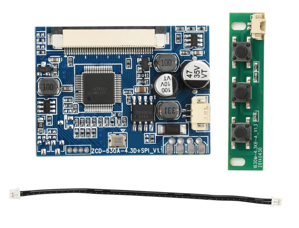 Плата дисплея 5" LCD 800х480, 40 pin, контролер екрана, комплект з кнопками керування, для моніторів