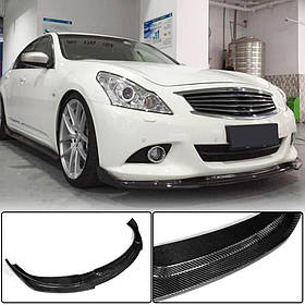 Накладка на передній бампер Lip (для G37 SD 2009-2013, Карбон) для Infiniti G25/G35/37 (V36/CV36) рр