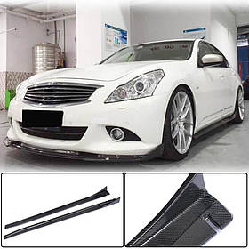 Бокові пороги (для G37 SD 2009-2013, Карбон) для Infiniti G25/G35/37 (V36/CV36) рр
