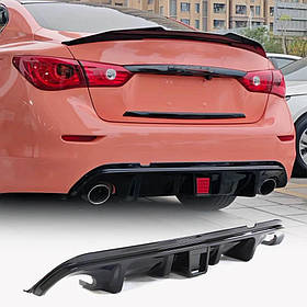 Дифузор заднього бампера V2 (для Q50 Base/Sport 2014-2017, Карбон) для Infiniti Q50/Q60 рр