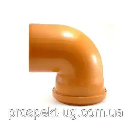 Коліно ПВХ 110 мм 87° (90°) зовнішня каналізація (SN4), фото 1