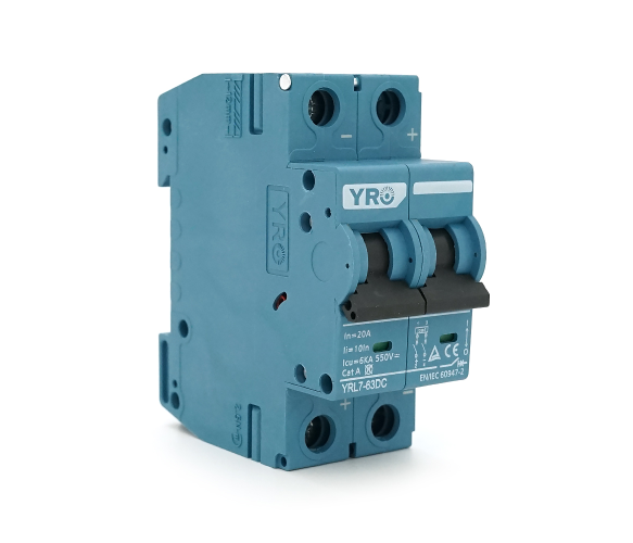 Автоматичний вимикач постійного струму YRO 2P 20A YRL7-63DC DC550V 6kA двохполюсний