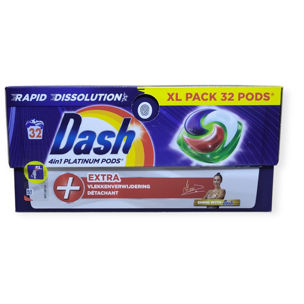 Капсули Dash 4в1 з функцією екстравиведення плям 32 шт., фото 1