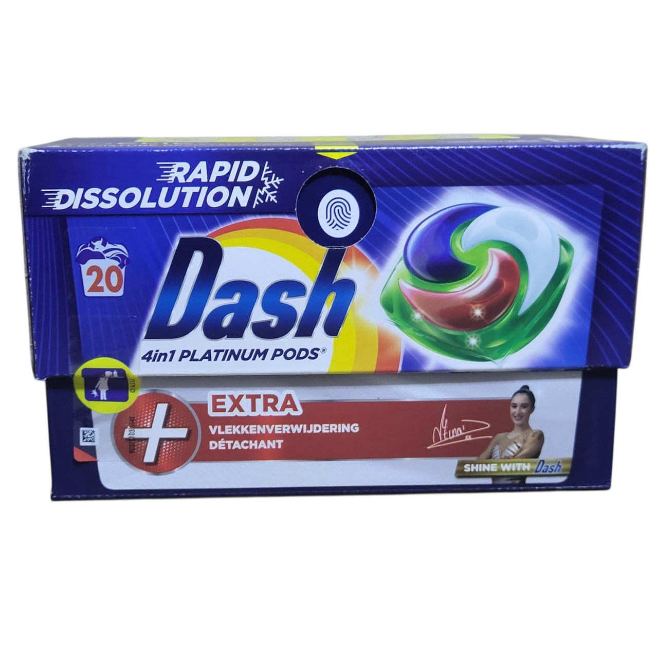 Капсули Dash 4в1 з функцією екстравиведення плям 20 шт., фото 1