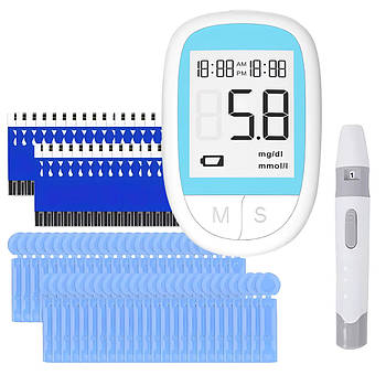 Глюкометр + 50 тестів, від батарейок, BGM503 / Апарат для вимірювання цукру / Вимірювач цукру в крові
