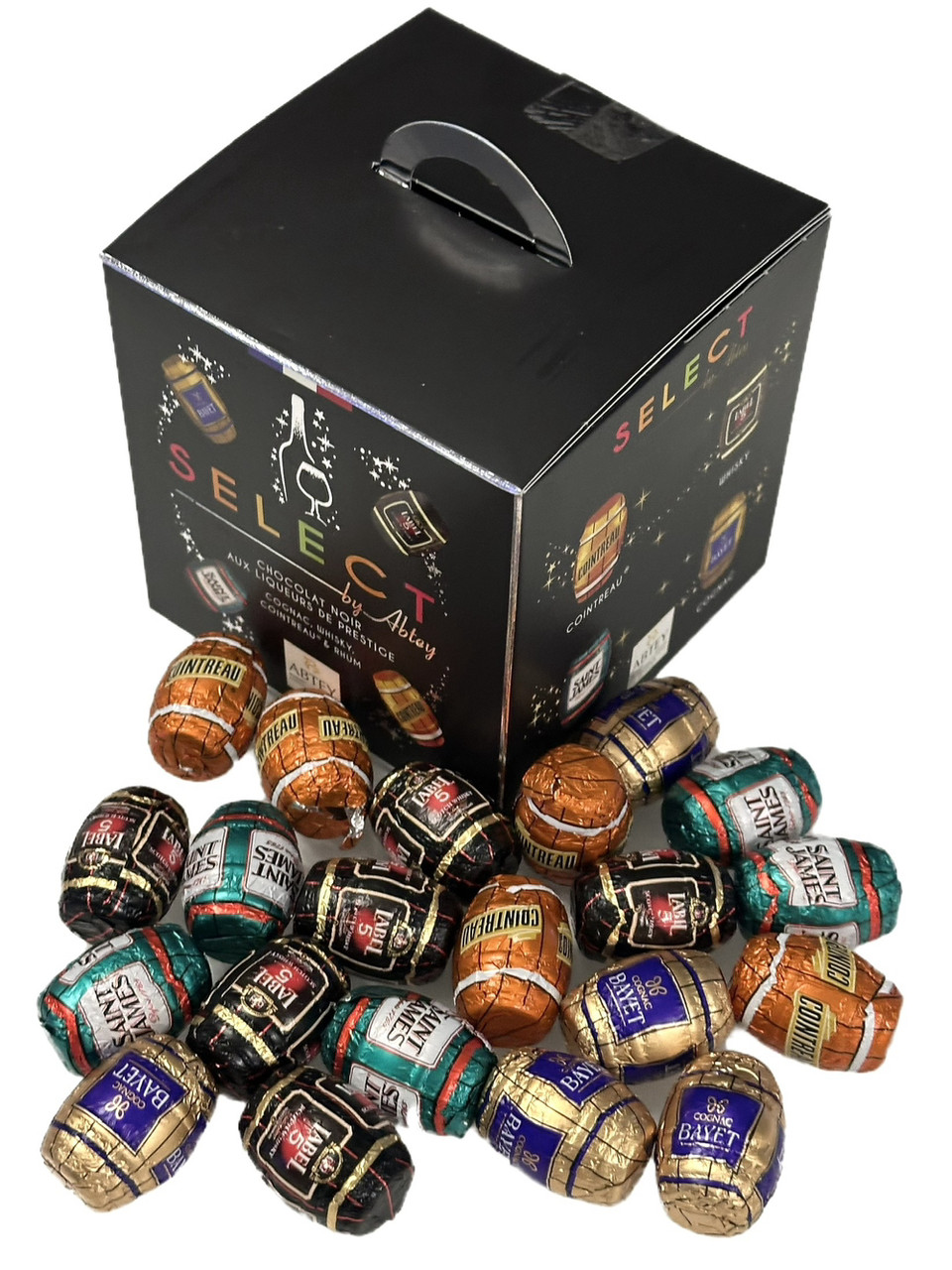 Цукерки з Чорного Шоколаду бочечки з Лікером Liqueurs Selection Abtey 210 г Франція