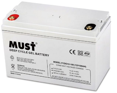 Гелевий акумулятор Must FCDG12-100 12V 100Ah Deep Cycle, фото 1