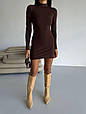 Сукня жіноча міні з мікродайвінгу на флісі Модель: 1557-395 Колір: чорний, шоколад, марсала, фото 3