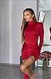 Сукня жіноча міні з драпіруванням і шлейфом Модель: 1557-334 Колір: червоний, чорний, шоколад, фото 4