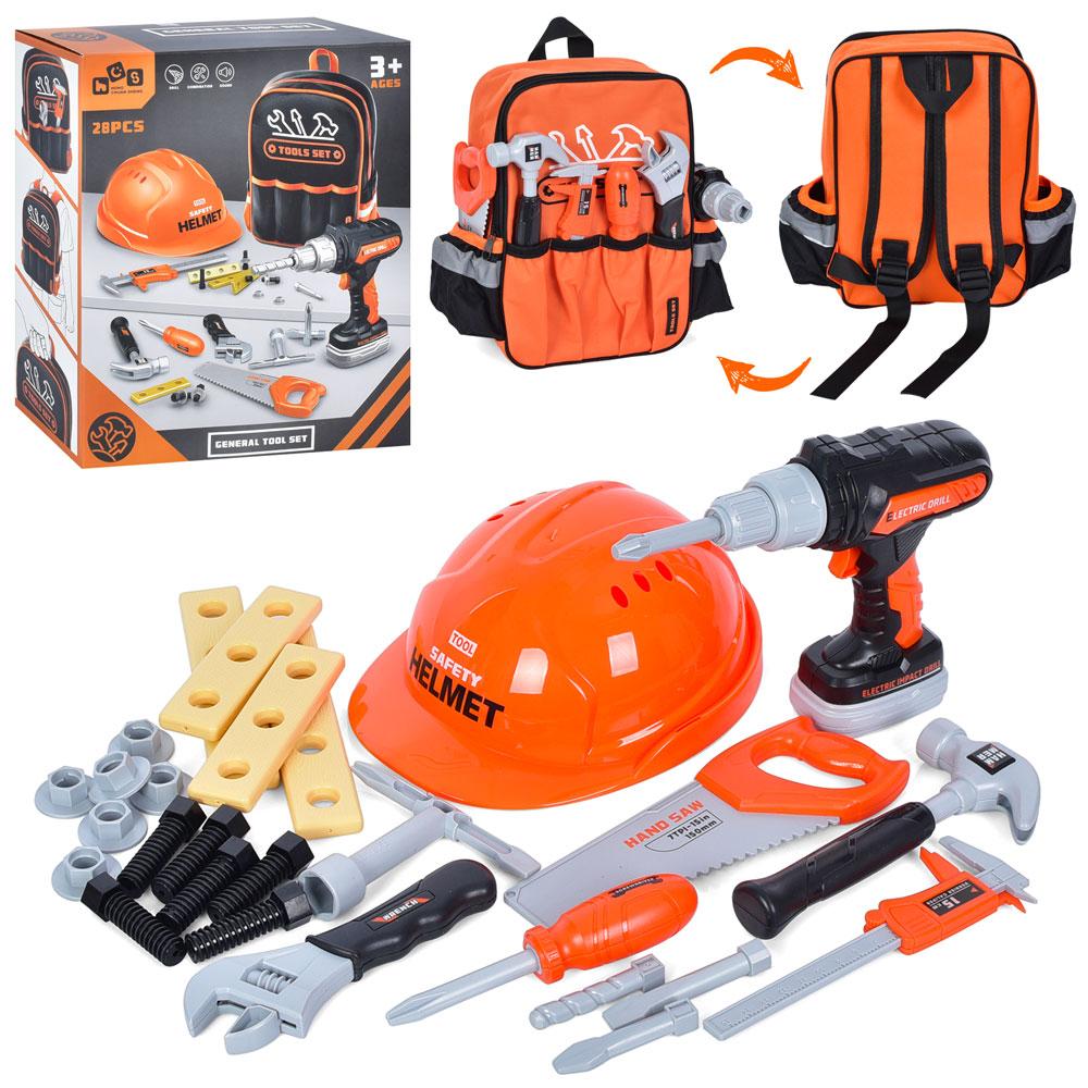 Набір інструментів 28 предметів, рюкзак, на бат-ці, в кор-ці, 30-26-11см /12/, фото 1