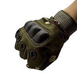 Повнопалі тактичні рукавички із захистом кісточок мультикам KT7000406.solve, фото 5
