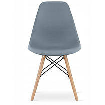 Стілець кухонний зі спинкою Bonro B-173 FULL KD сірий набір3 шт на ніжках, пластикове сидіння для кухні, дому, їдальні, фото 5