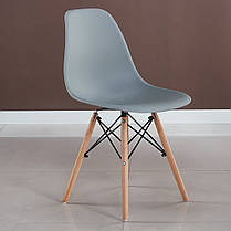 Стілець кухонний зі спинкою Bonro B-173 FULL KD сірий набір 4 шт на ніжках, пластикове сидіння для кухні, дому, їдальні, фото 4