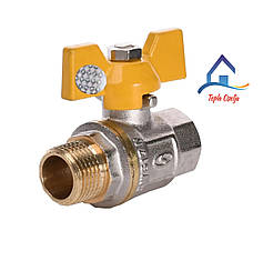 Кран газовий кульовий прямий SOLOMON 1/2″ ЗВ ЖБ PN40