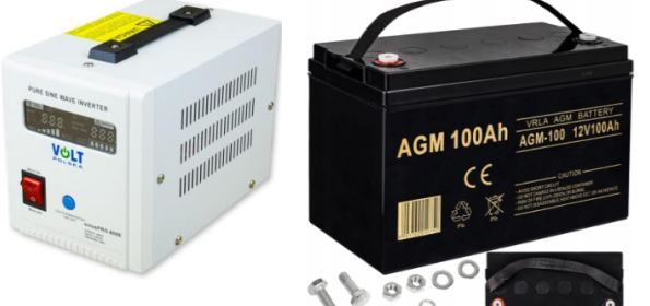 Гібридний ДБЖ/інвертор Volt Polska SINUS PRO 800 E 12/230V 500/800W+Акум 100Ah 12V Volt Polska, фото 1
