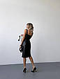 Сукня жіноча з еко-шкіри з push-up чашкою Модель: 1557-263 Колір: чорний, білий, фото 3
