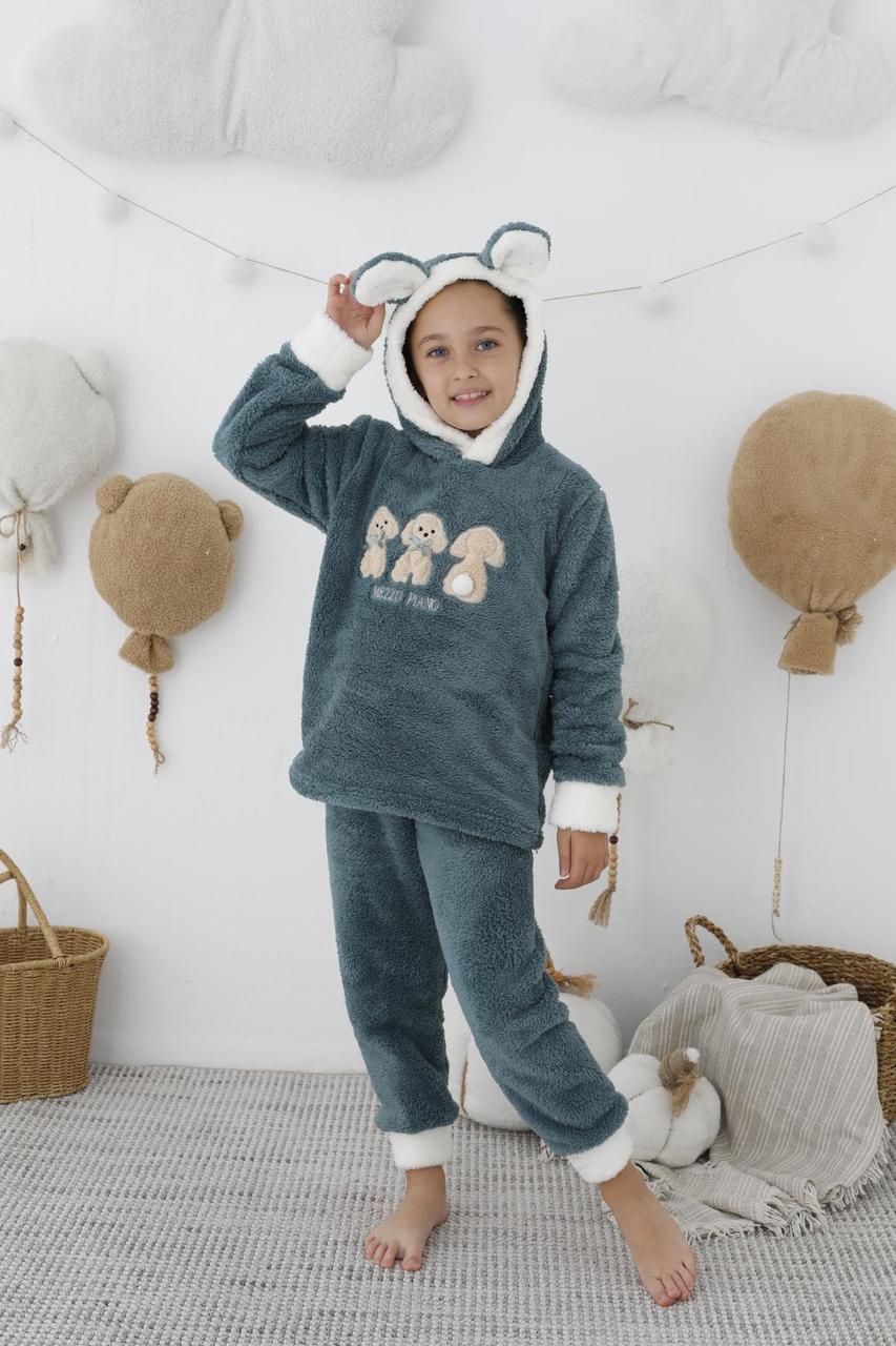 Піжама тепла дитяча з велсофту, Песики 4-5, фото 1