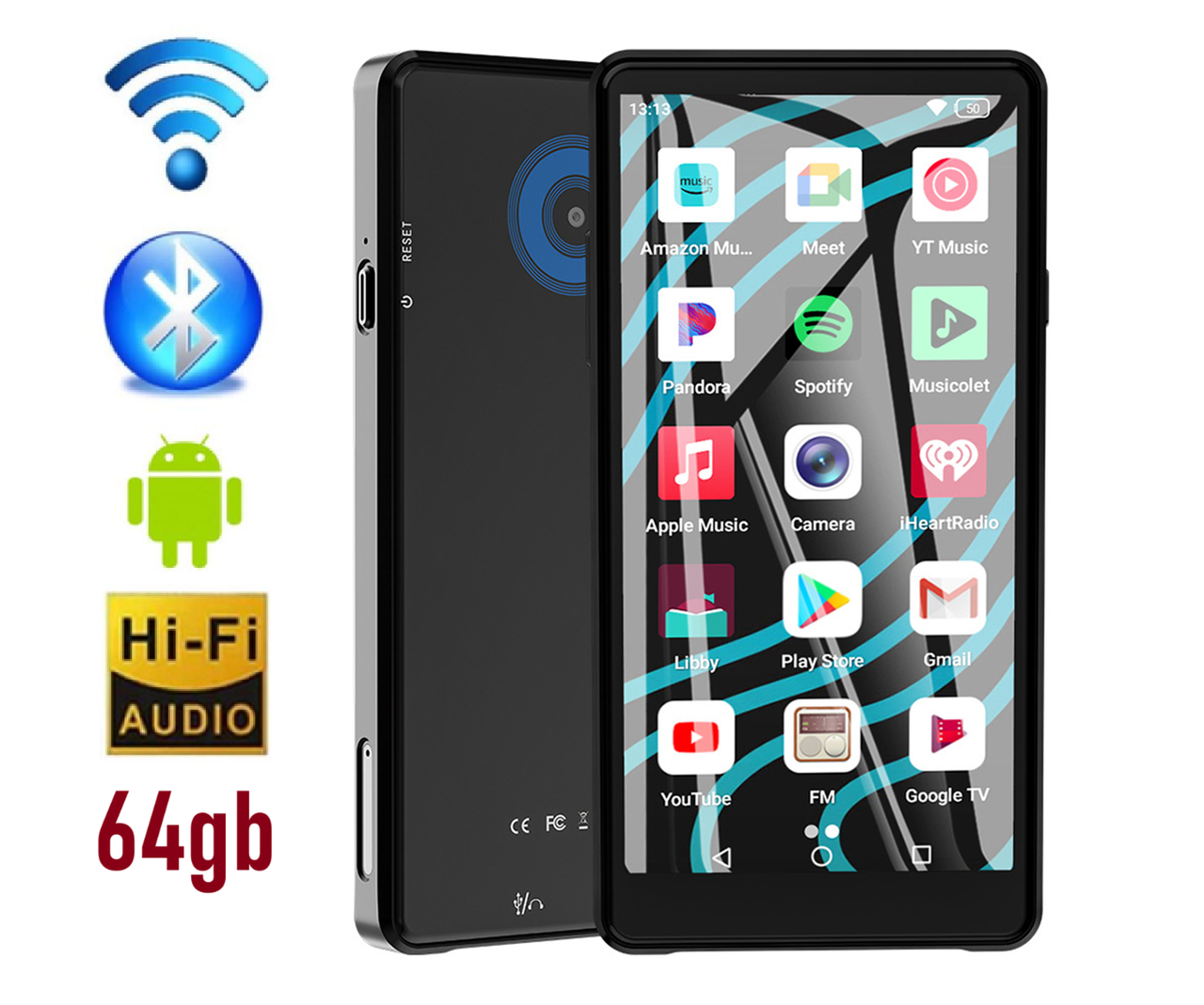 MP3 MP4 плеєр Mrobo M16 Hi-Fi 64Gb 5.0" Bluetooth Wi-Fi Android фото/відео, фото 1