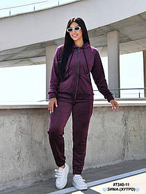 7340-11 Спортивний костюм жіночий на блискавці велюр на хутрі напівбатал (4 од: 48,50,52,54)