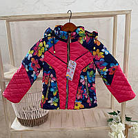 Куртка "Квітка" з капюшоним Малинова Плащівка арт.91450495 Зріст 128-60(р)