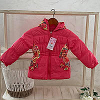 Куртка "Квіточка" з капюшоним Кораловий Плащівка арт.91450497 Зріст 98-54(р)