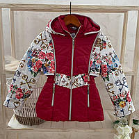 Куртка "Ключик" з капюшоним , жилетка 2 в 1 Бордивий Плащівка арт.91450498 Зріст 122-60(р)