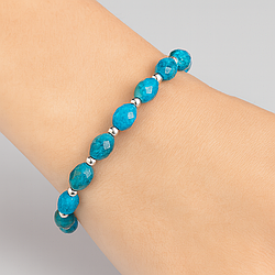 Апатит овал-фасет Ø6×8 браслет, 0364ТА