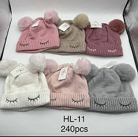 Шапки зимні для дівчаток оптом, арт. HL-11