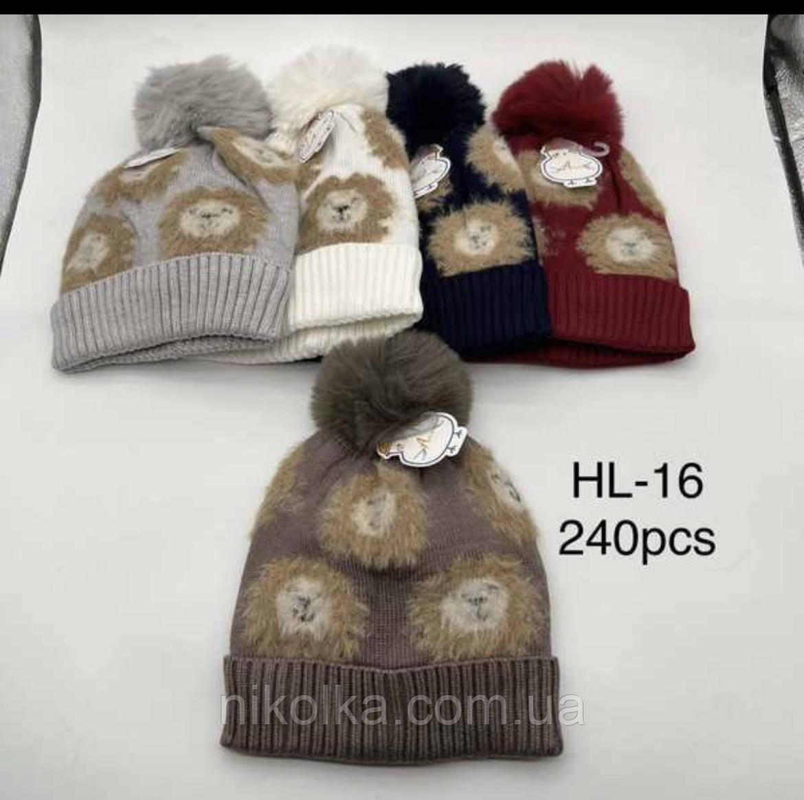 Шапки зимні для дівчаток оптом,  арт. HL-16, фото 1