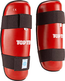 Щитки для гомілок TOPTEN у стилі WAKO червоні