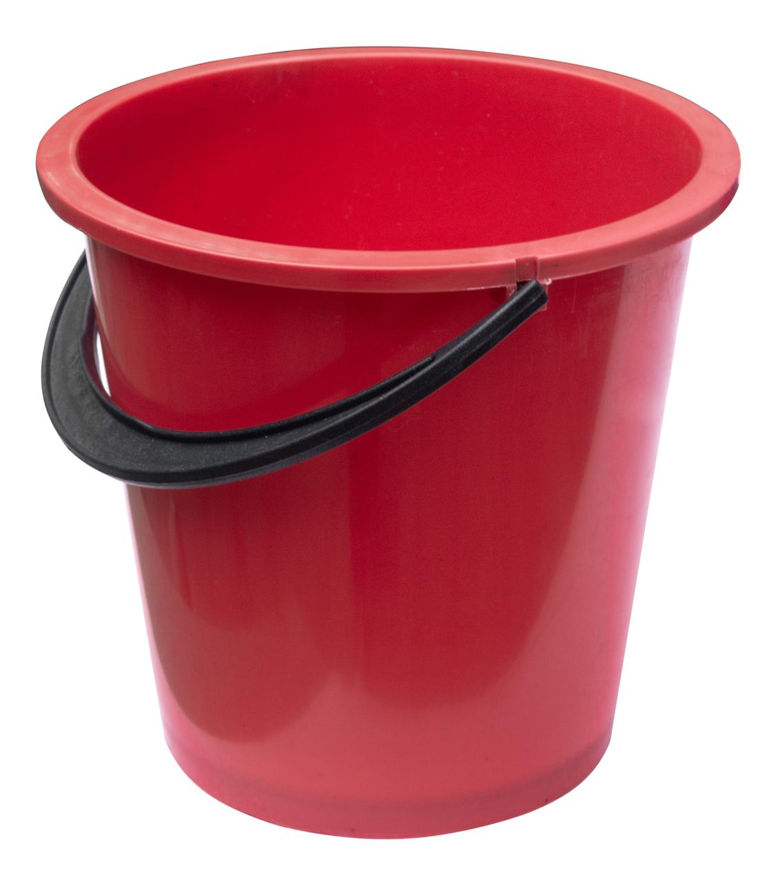 Відро пластикове 10 літрів червоне Ø 30 см h=27 см (Юніпласт), фото 1